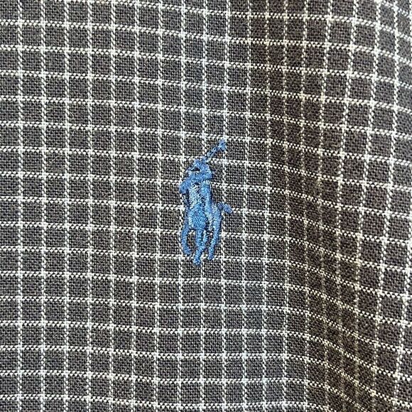 RALPH LAUREN Shirt Men's XL Blue Blake Button Down Cotton Short Sleeve Windowpan - Picture 5 of 12